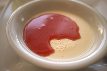 Panna cotta with strawberries sauce