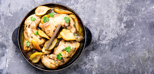 Chicken stewed in pear