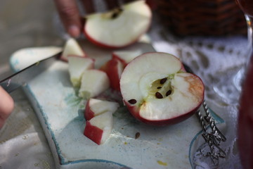 apple, sliced, apples