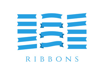 Flat vector ribbons banners isolated. Ribbons banners