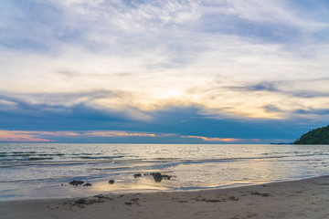  Sunset at beach sea sky clouds twilight time