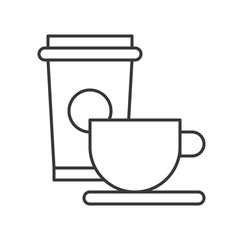 Beverage of coffee and tea cup, Food outline icon