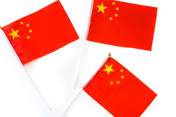 Chinese flag isolated on white background

