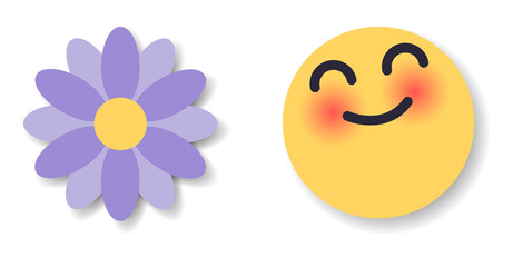 Set of Emoticon with Flat Design Style, social media reactions