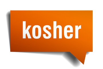 kosher orange 3d speech bubble