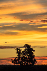 Red sky orange sunset sundown in Brazil