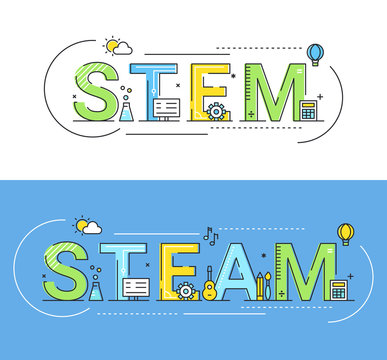 Stem and Steam Education Approaches Concept Vector Illustration