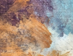 Detailed close-up grunge multi color abstract background. Dry brush strokes hand drawn oil painting on canvas texture. Creative simple pattern for graphic work, web design or wallpaper. 