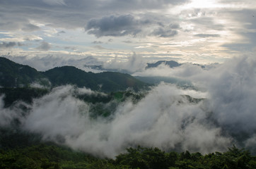 View over the hills during summer thailand