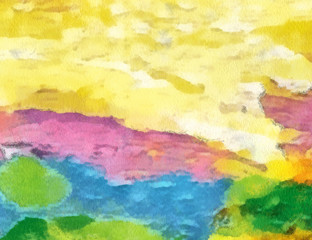 Detailed close-up grunge multi color abstract background. Dry brush strokes hand drawn oil painting on canvas texture. Creative simple pattern for graphic work, web design or wallpaper. 