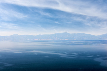 Amazing scenery by the sea in Theologos, Greece, with stunning views to Euboea island