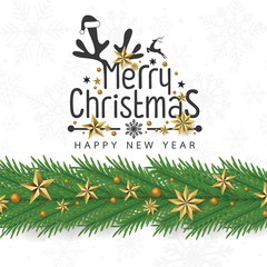 Merry Christmas and Happy new year design background. Vector illustration