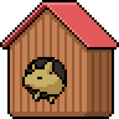 vector pixel art pet house