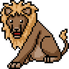 Fototapeta premium vector pixel art lion