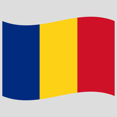 Fototapeta premium flag romania on gray background vector illustration flat 