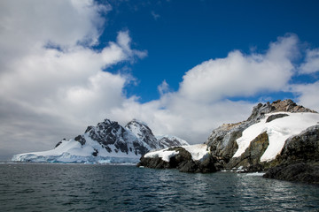 Fototapeta na wymiar ice in the Antarctica with iceberg in the ocean