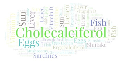 Obraz premium Cholecalciferol word cloud.