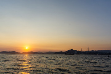 Sunset over ocean