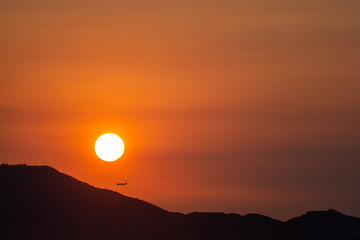 Sunset over ocean