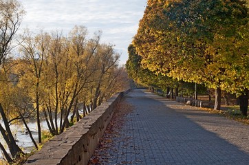 Autumn landscape near the railway.