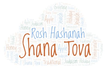 Obraz premium Shana Tova word cloud.