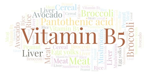 Vitamin B5 word cloud.
