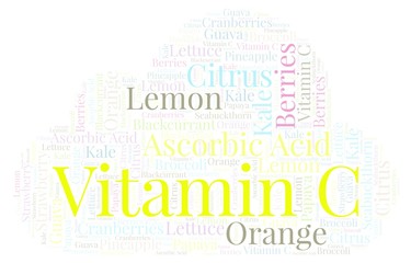 Vitamin C word cloud.