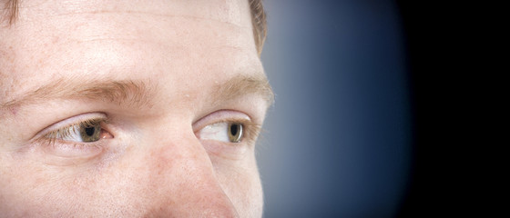 redhead man eyes macro