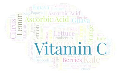 Vitamin C word cloud.