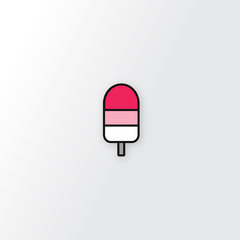 Popsicle icon thin line for web and mobile, modern minimalistic flat design. Vector icon