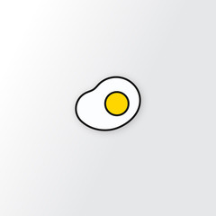 Fried egg icon. Vector illustration in flat style.