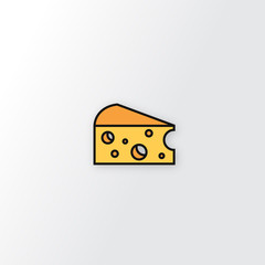 Cheese icon vector isolated on white background, Cheese transparent sign, line design elements