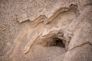 Large piles of construction sand and gravel used for asphalt production and building. Limestone...