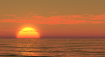 Fototapeta na wymiar Beautiful sea and sky at sunset
