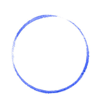 Blau gemalter Kreis auf weißem Hintergrund