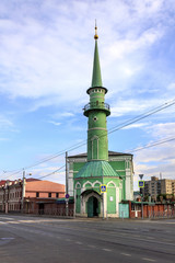 Obraz premium The Soltan Mosque in Kazan, Russia, built in the Tatar-Bolghar traditions of medieval architecture combined with national romance style.
