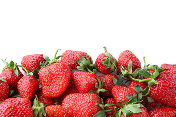 Sweet ripe strawberries on white background