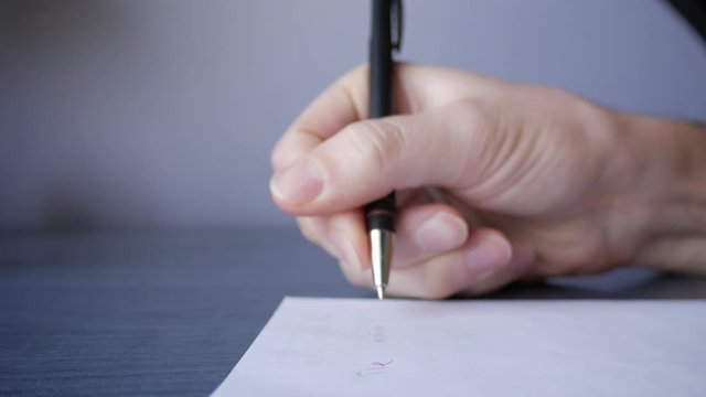 Writing medical prescription close up