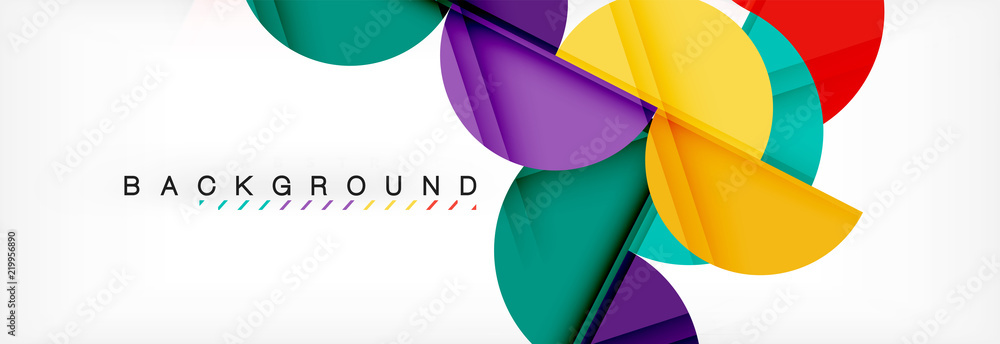 Wall mural modern geometrical abstract background - circles. business or technology presentation design templat