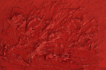 Red abstract background. Painting texture