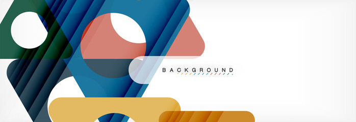 Geometric background, circles and triangles shapes banner. Illustration for business brochure or flyer, presentation and web design layout