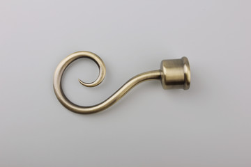 Tips for curtain poles on a white background. Ending for curtain eaves. Finials for curtain cornices.