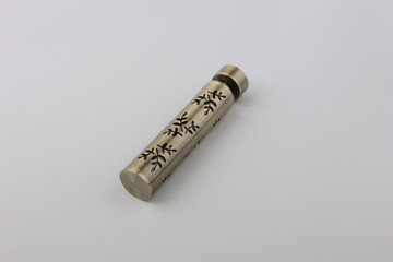 Tips for curtain poles on a white background. Ending for curtain eaves. Finials for curtain cornices.