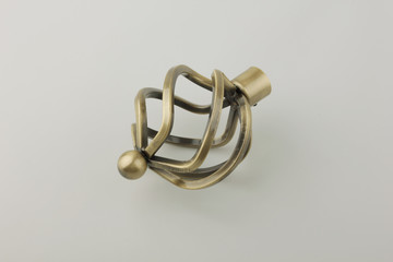 Tips for curtain poles on a white background. Ending for curtain eaves. Finials for curtain cornices.