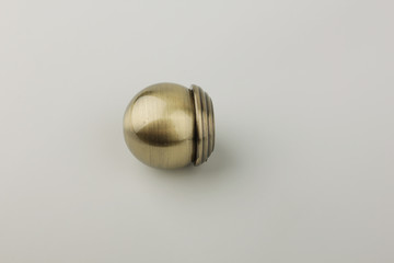Tips for curtain poles on a white background. Ending for curtain eaves. Finials for curtain cornices.
