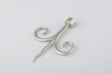 Tips for curtain poles on a white background. Ending for curtain eaves. Finials for curtain cornices.