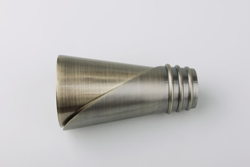 Tips for curtain poles on a white background. Ending for curtain eaves. Finials for curtain cornices.