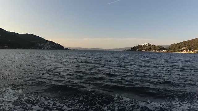 view of Lepetane - Kamenari At Bay Of Kotor, Montenegro from Ferry boat