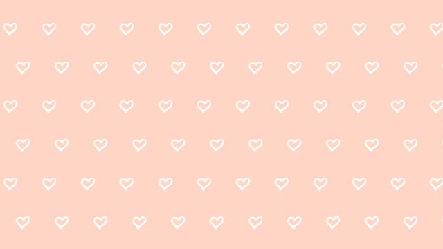 Patr&oacute;n de ilustraci&oacute;n corazones blancos en movimiento sobre un fondo rosa