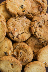 Cookies on dark wooden background